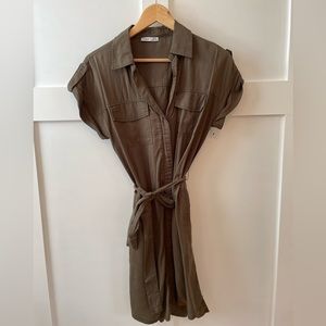 Dex - Army Green Shirt Dress